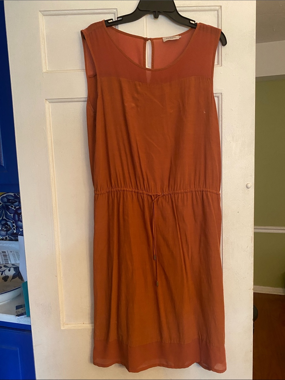 Soaked in Luxury Sleeveless Rust Drawstring Waist Dress size L